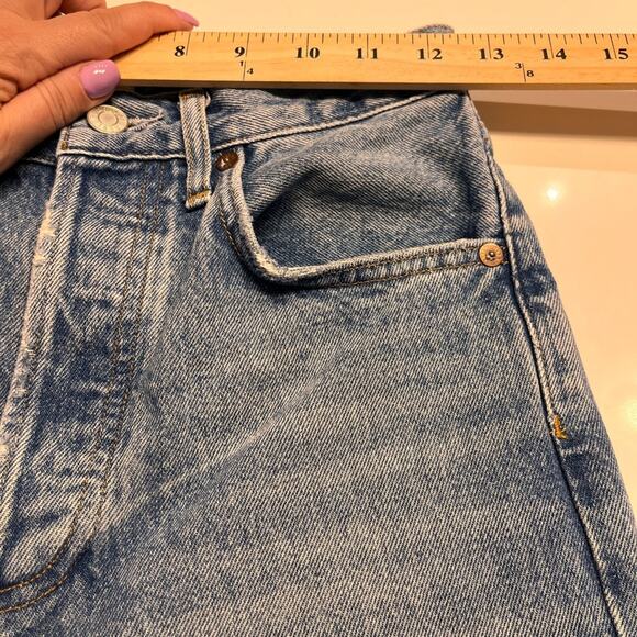 Agolde Riley High Rise Jeans Raw Hem Button Fly Sz 24 MSRP $198 - Picture 9 of 11